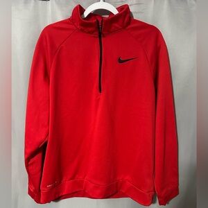 Nike Dri-FIT Quarter Zip Pullover Men’s Large Red Athletic Sweatshirt
